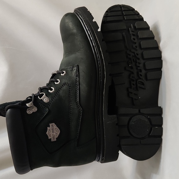 Harley-Davidson Badland Black Leather Motorcycle Riding Boots (M Size 10.5) - Picture 5 of 15